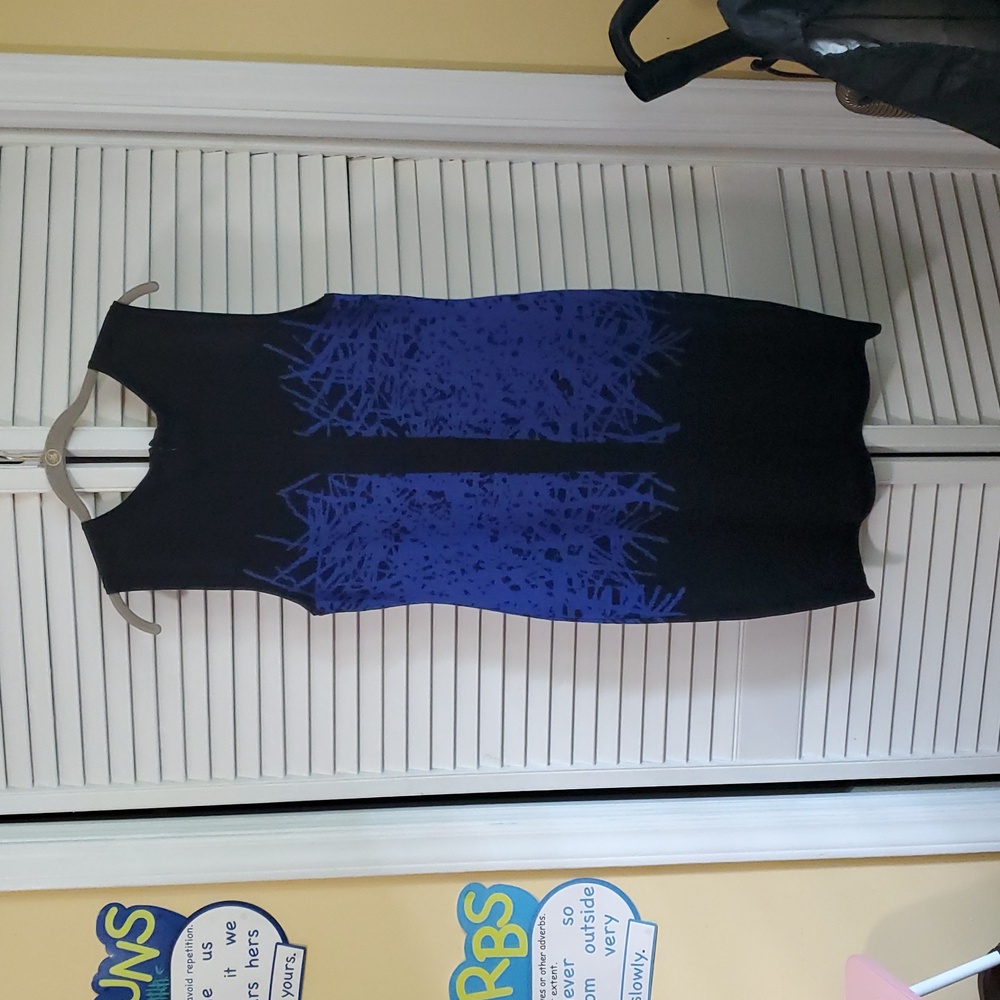 Sioni Black and Blue Bodycon Dress - Picture 8 of 11